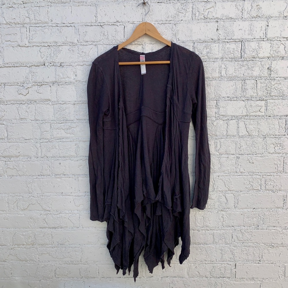 Free people beach boho gray cardigan sz XS